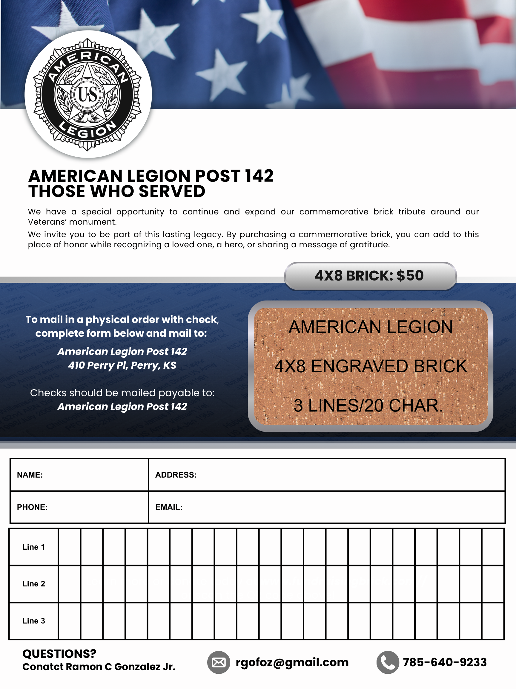 brick fundraising flyer