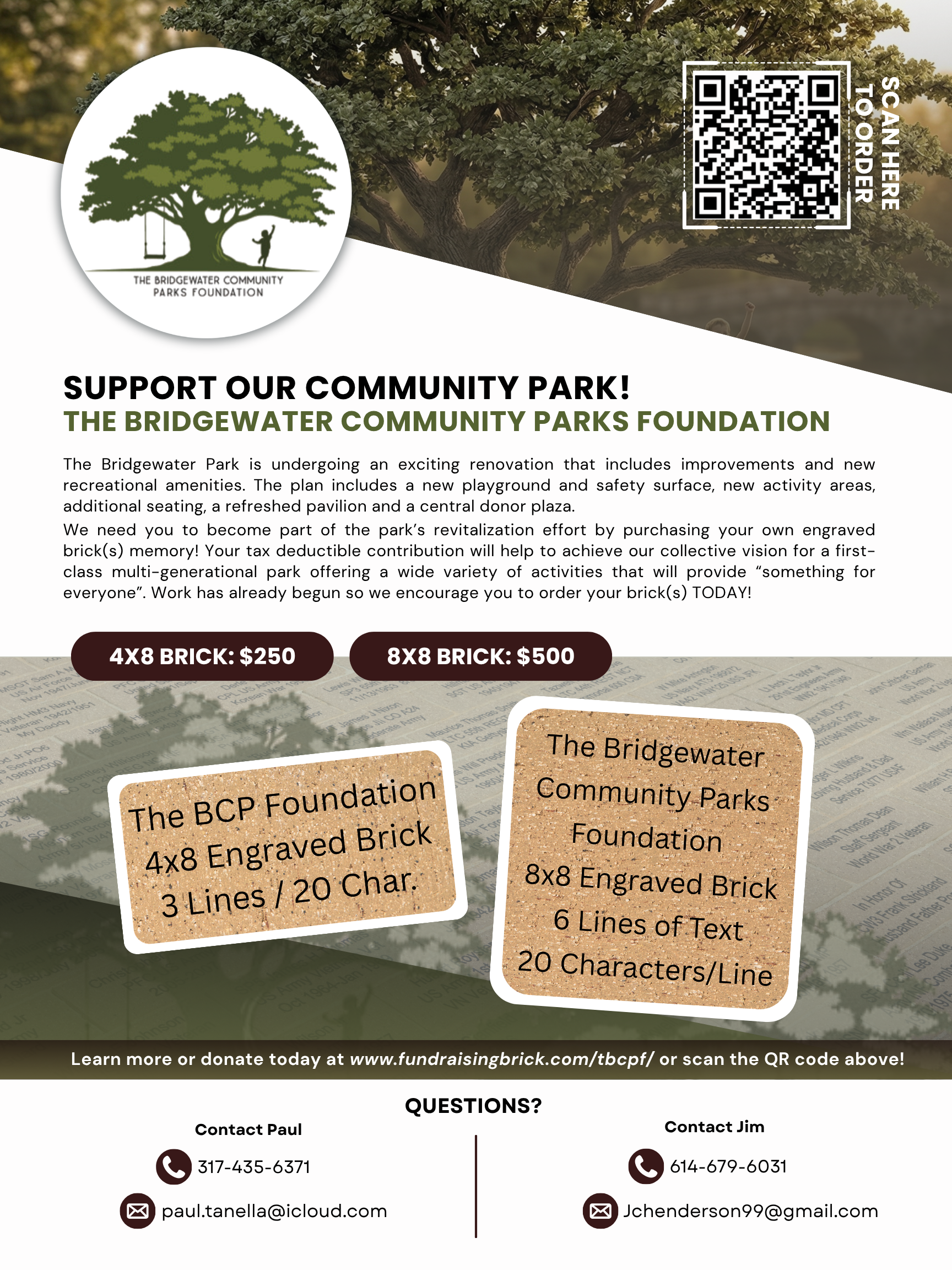 fundraiser flyer for engraved brick campaigns