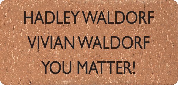 Brick Inscription Examples - Fundraising Brick