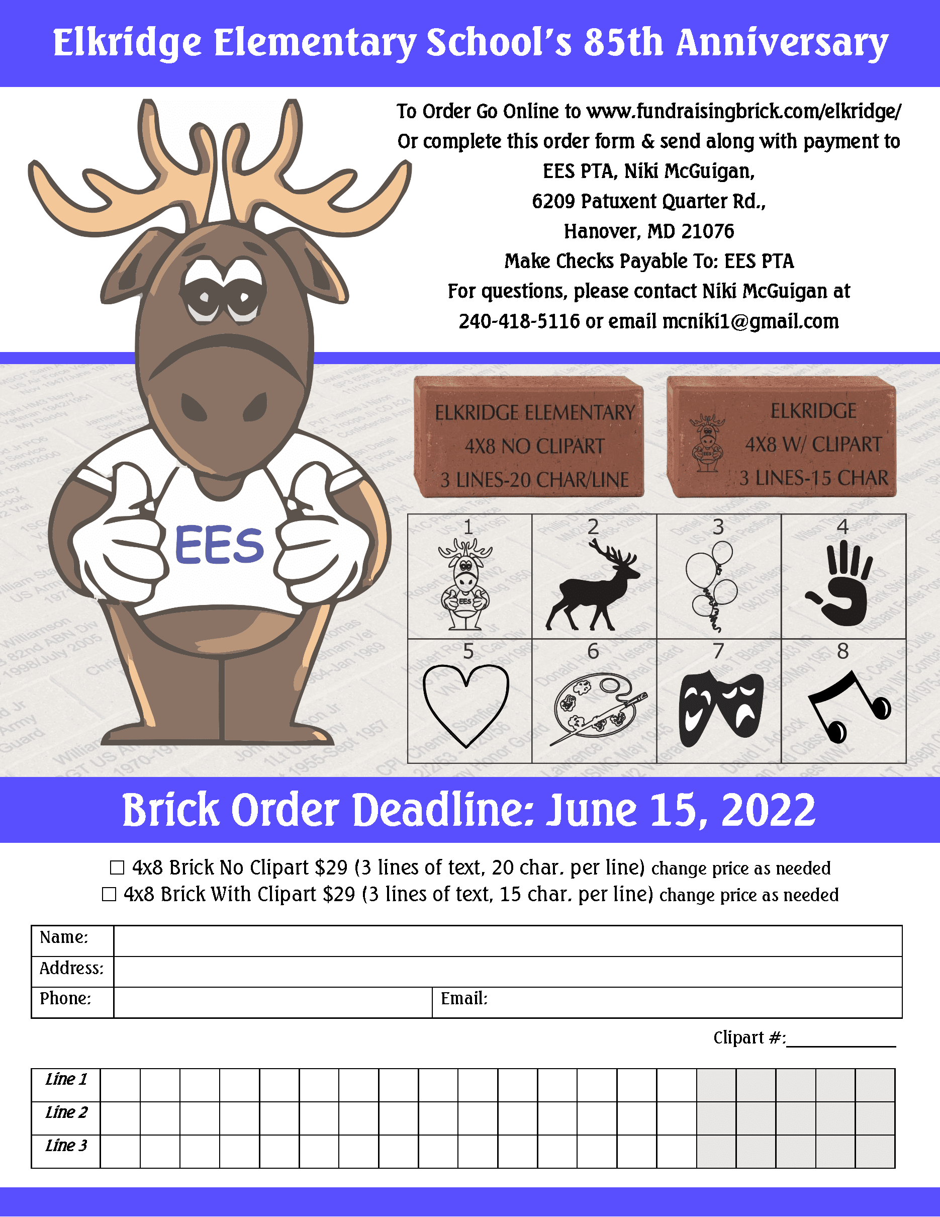 engraved brick campaign order form flyer