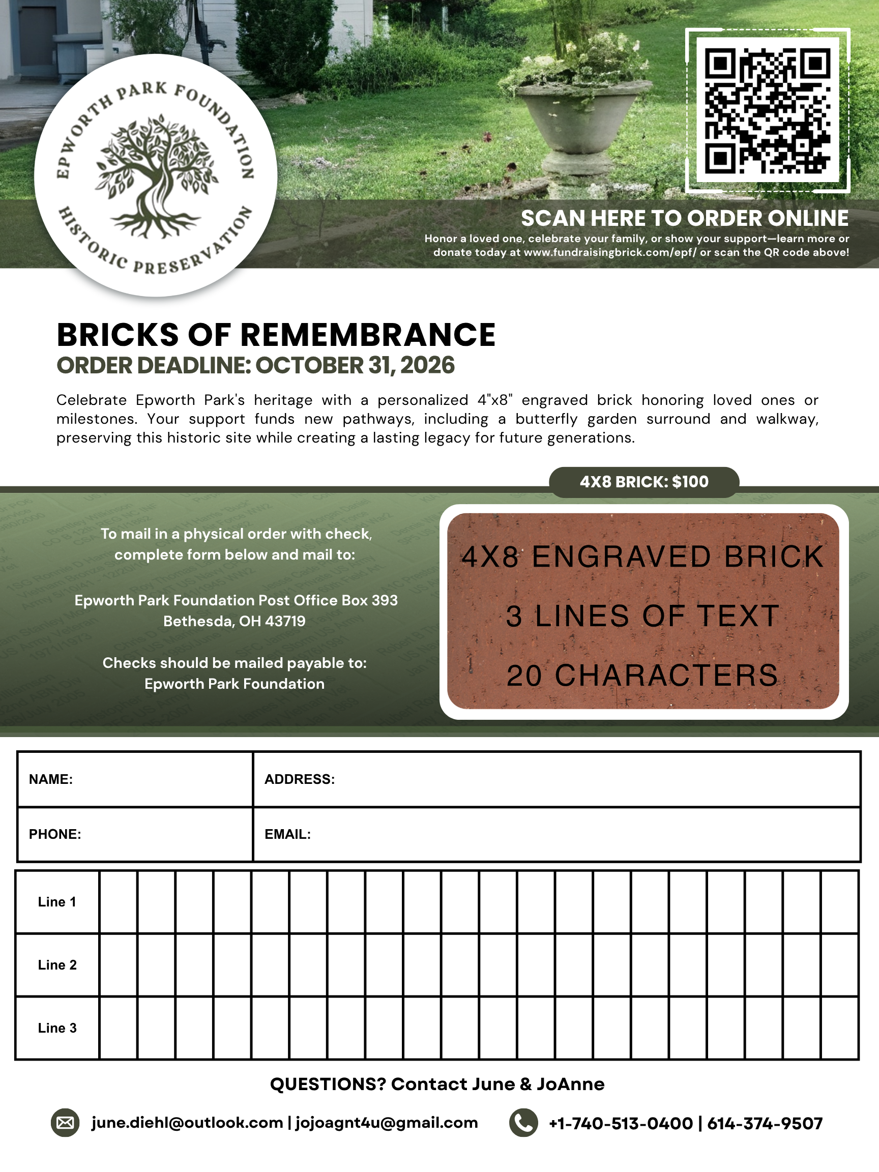 brick flyer engraved brick campaign