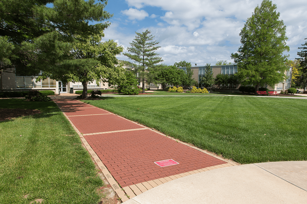 engraved brick installation