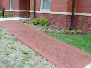 engraved brick walkway
